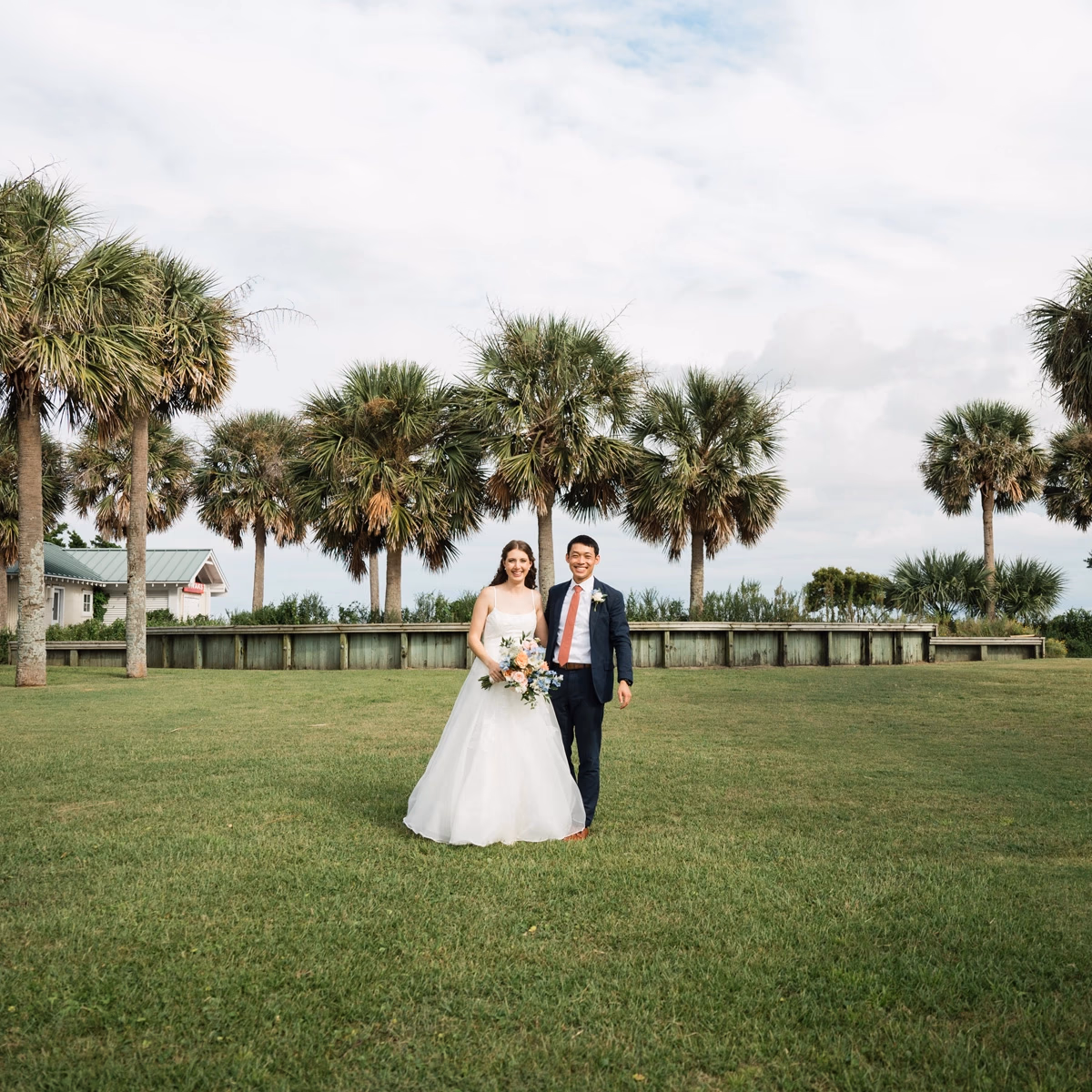 Couple sharing an intimate moment during their wedding day