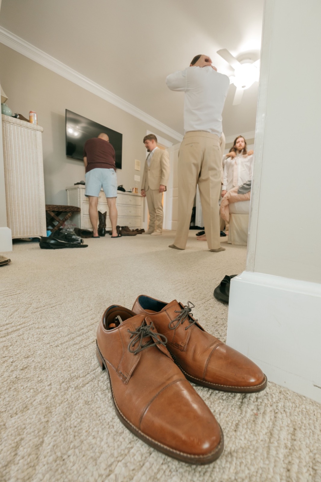 brown shoes