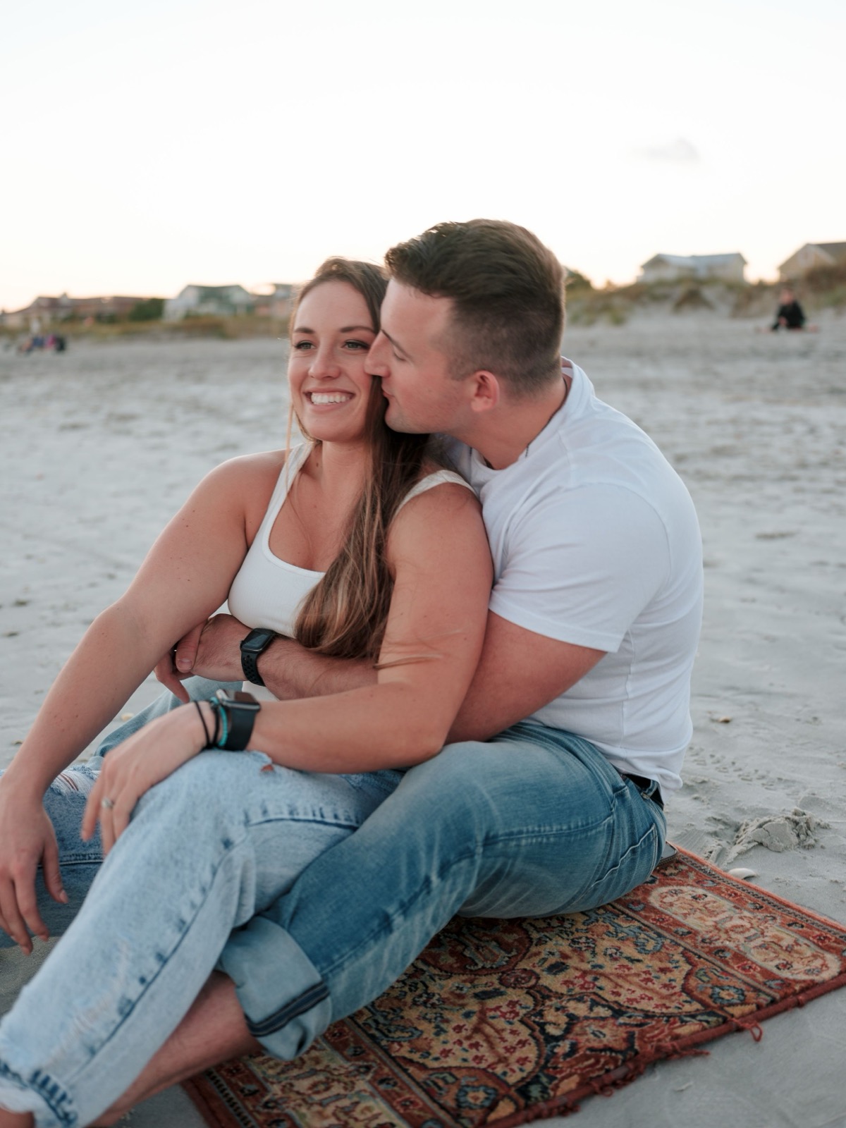 theyre sitting down at the beach