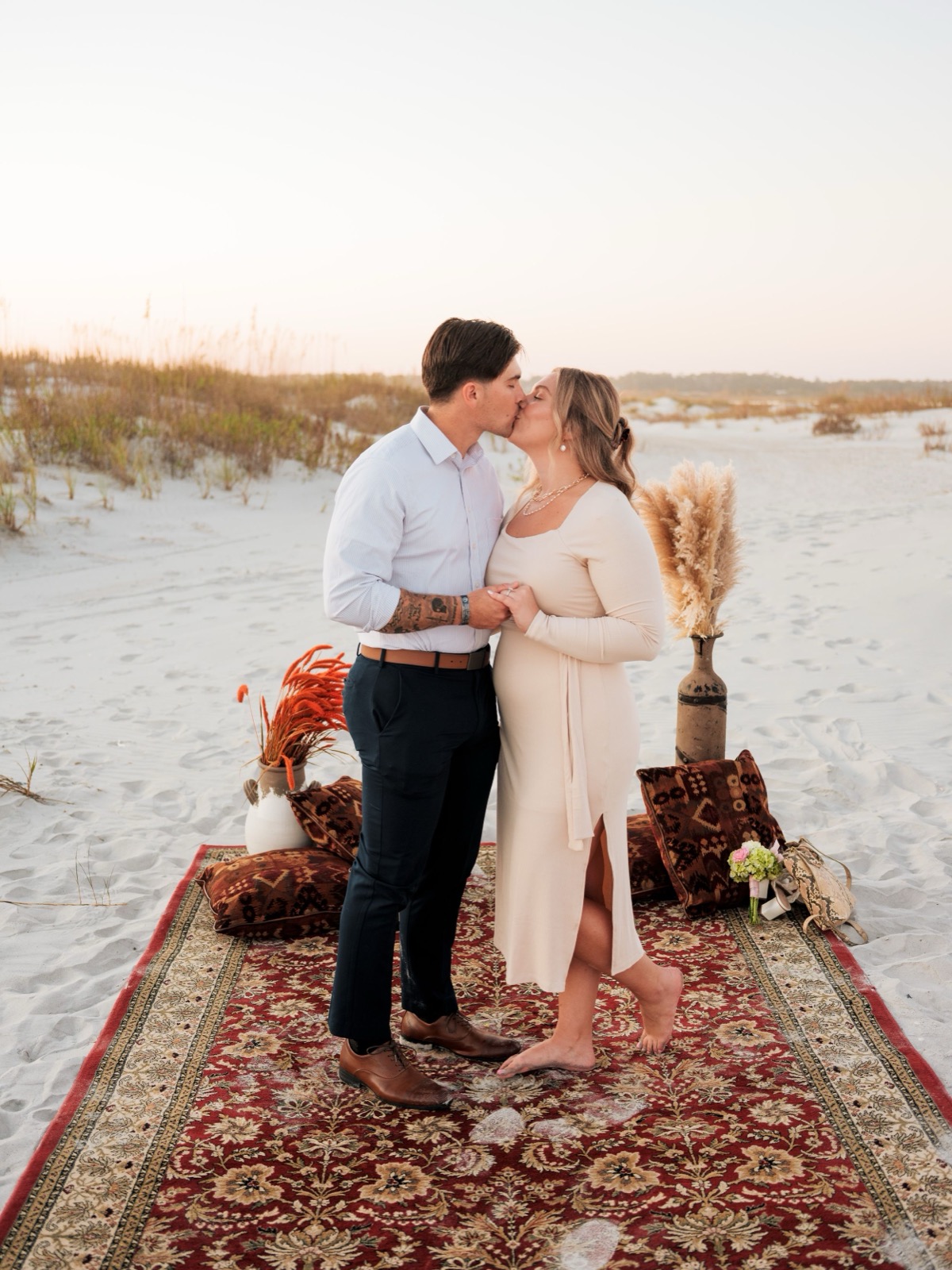 Boho Beach Engagement Session | Wilmington Engagement Photographer
