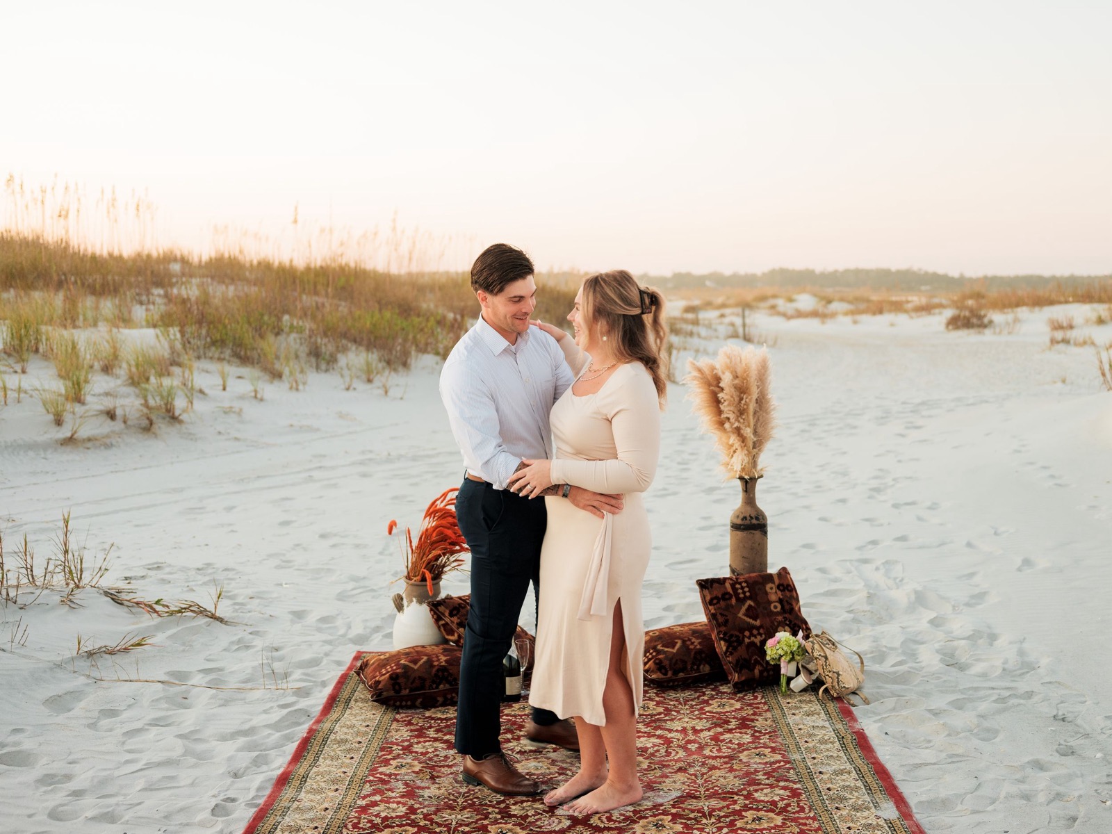 Boho Beach Engagement Session | Wilmington Engagement Photographer
