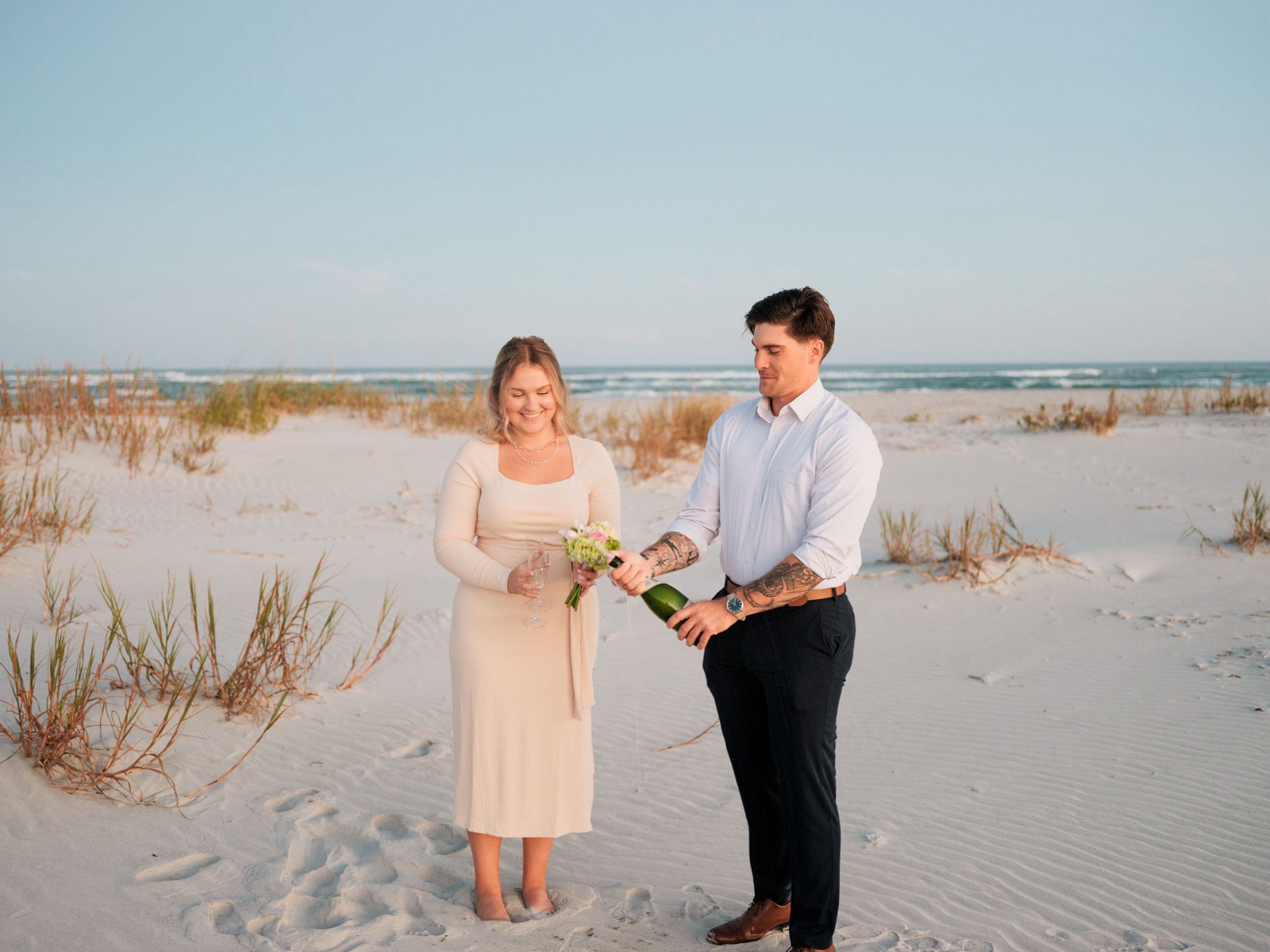 Boho Beach Engagement Session | Wilmington Engagement Photographer