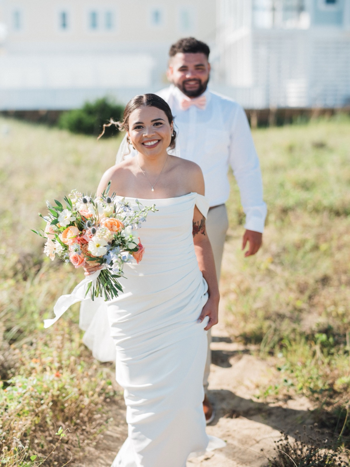 Beach Wedding In Oak Island + Beach House and Reception Photos — photograph 10