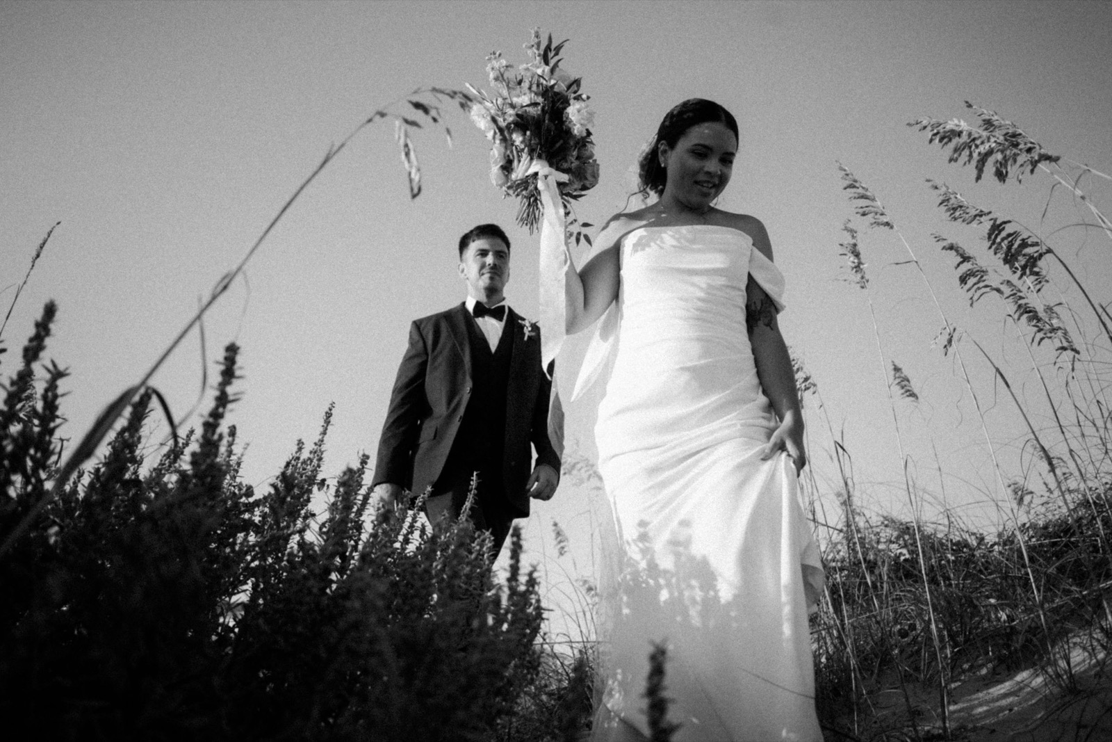 Beach Wedding In Oak Island + Beach House and Reception Photos — photograph 27