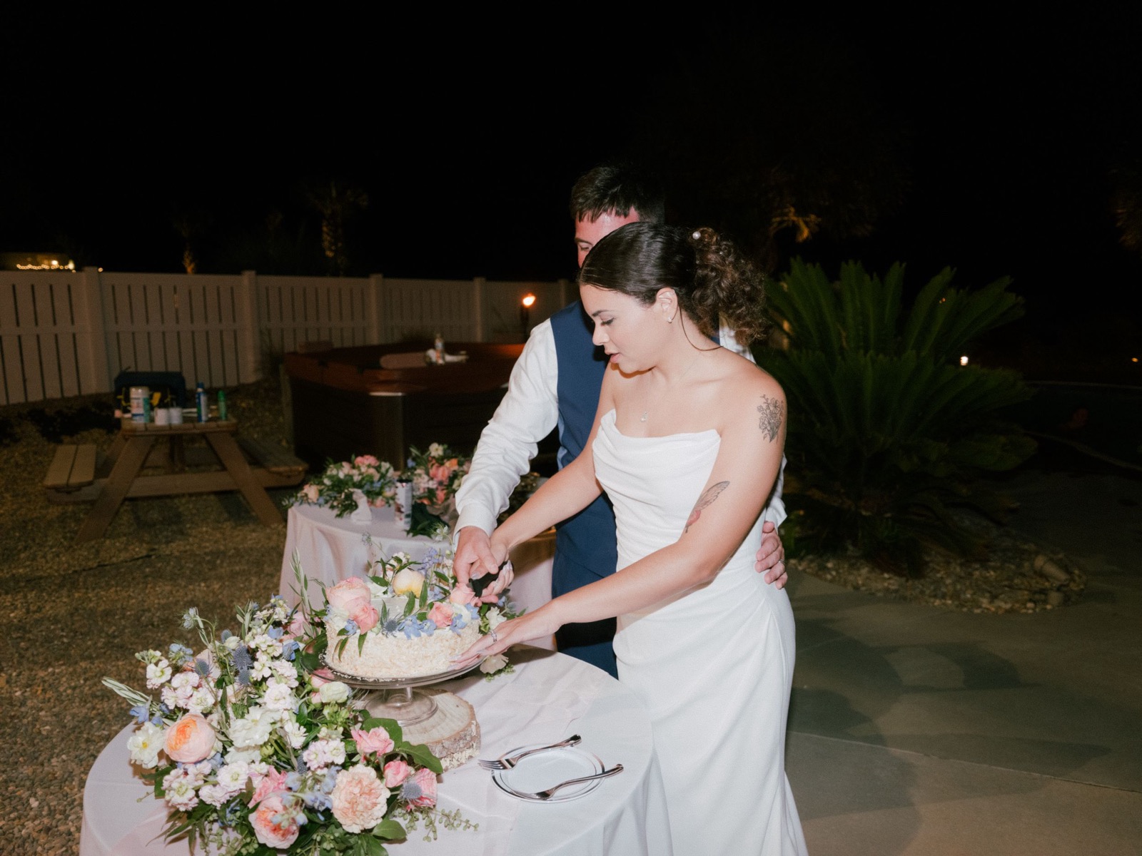 Beach Wedding In Oak Island + Beach House and Reception Photos — photograph 37