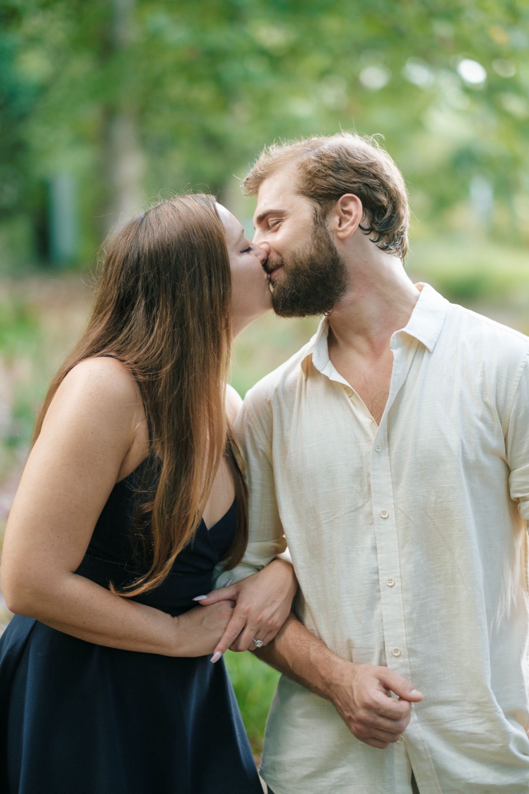 photographer captures couples getting engaged in New Hanover Arboretum | North Carolina wedding photographer