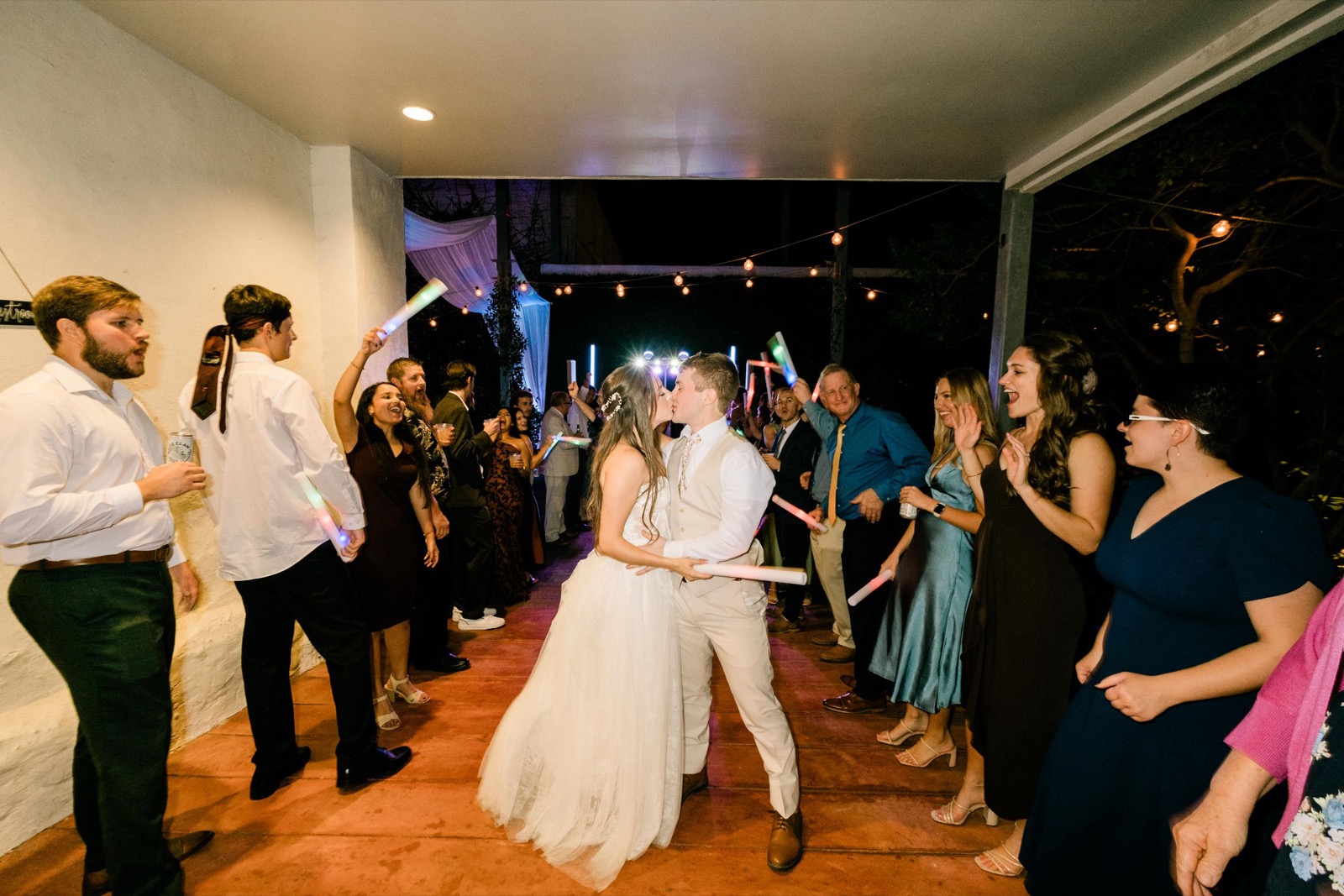 couples getting married at an outdoor wedding venue at the Atrium in Wilmington, NC