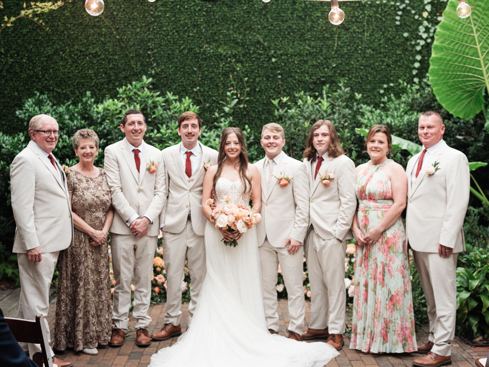 couples getting married at an outdoor wedding venue at the Atrium in Wilmington, NC