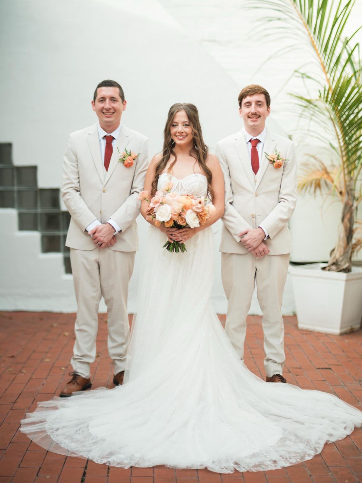 couples getting married at an outdoor wedding venue at the Atrium in Wilmington, NC