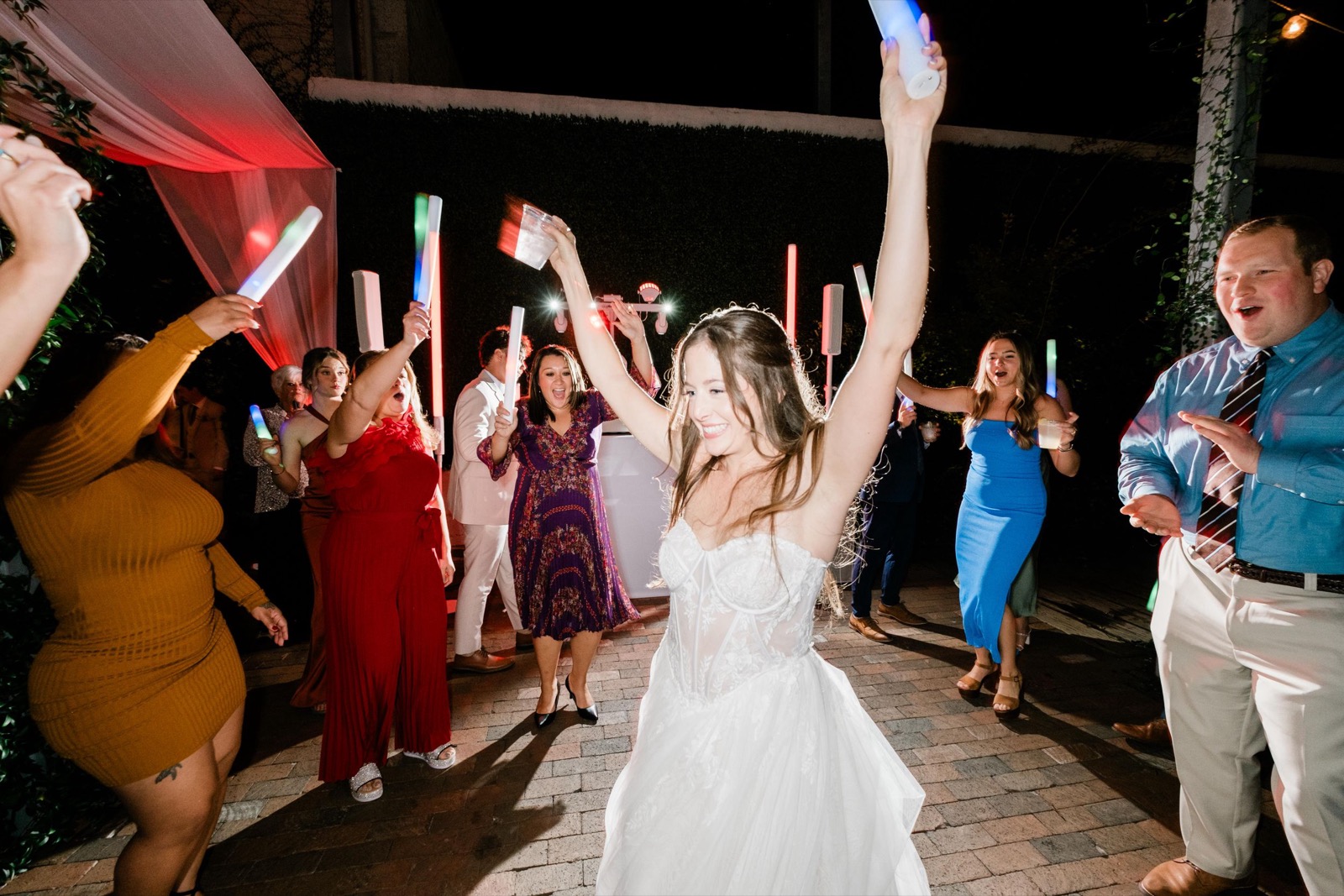 couples getting married at an outdoor wedding venue at the Atrium in Wilmington, NC