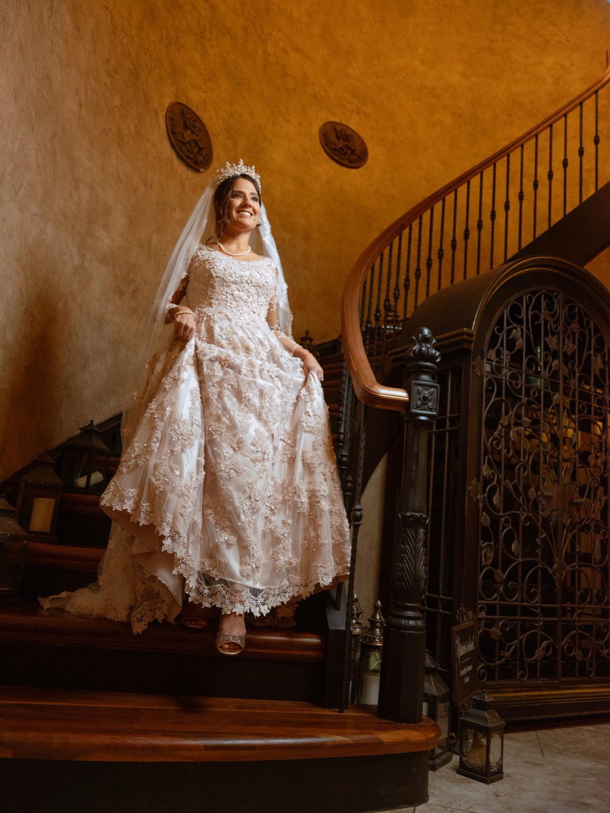 indoor bridal portrait at Champagne Manor