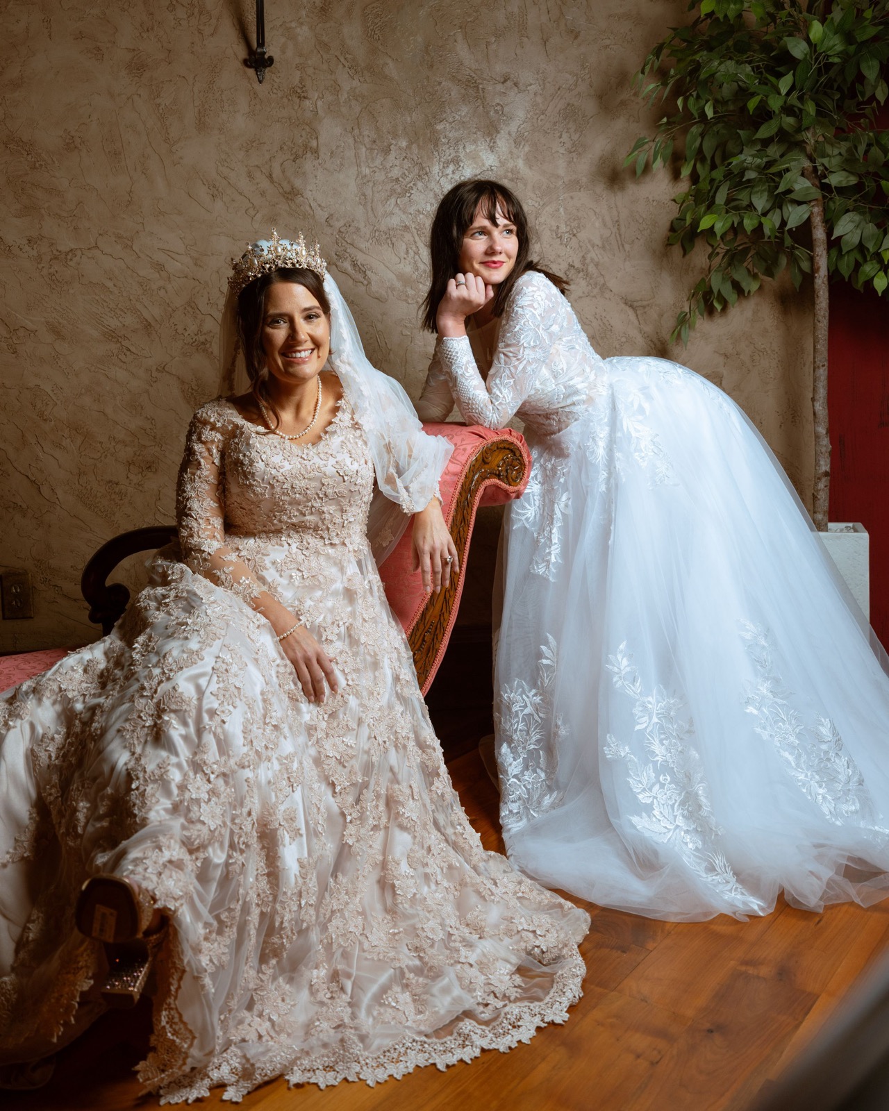 indoor bridal portrait at Champagne Manor