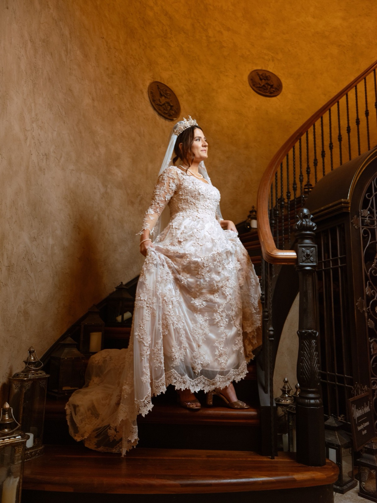 indoor bridal portrait at Champagne Manor