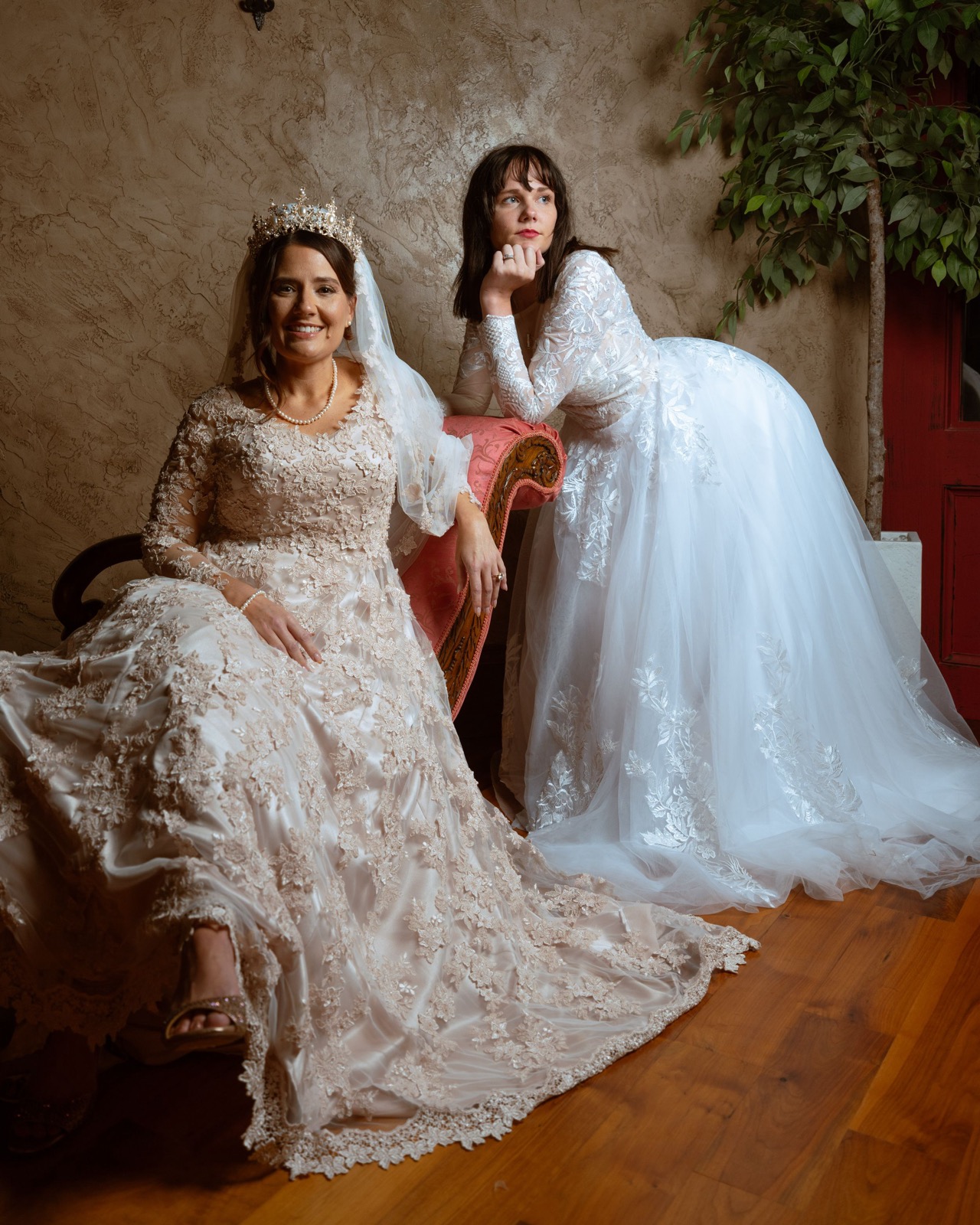 indoor bridal portrait at Champagne Manor