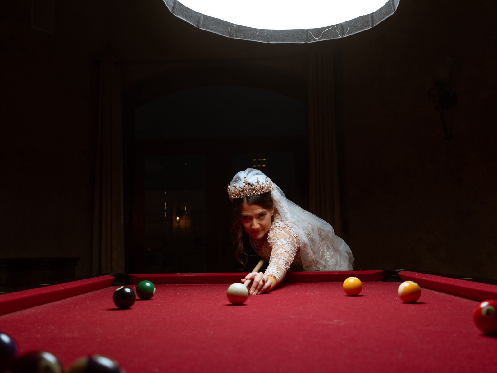 indoor bridal portrait at Champagne Manor