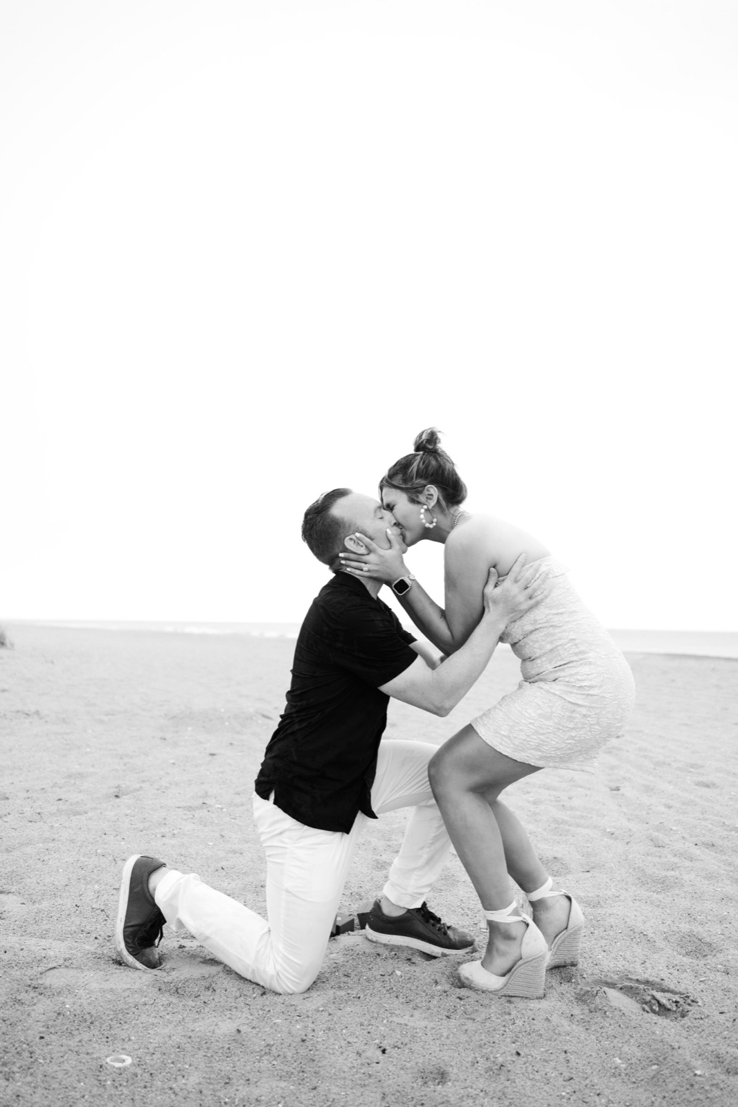 Surprise Proposal on the Beach while raining