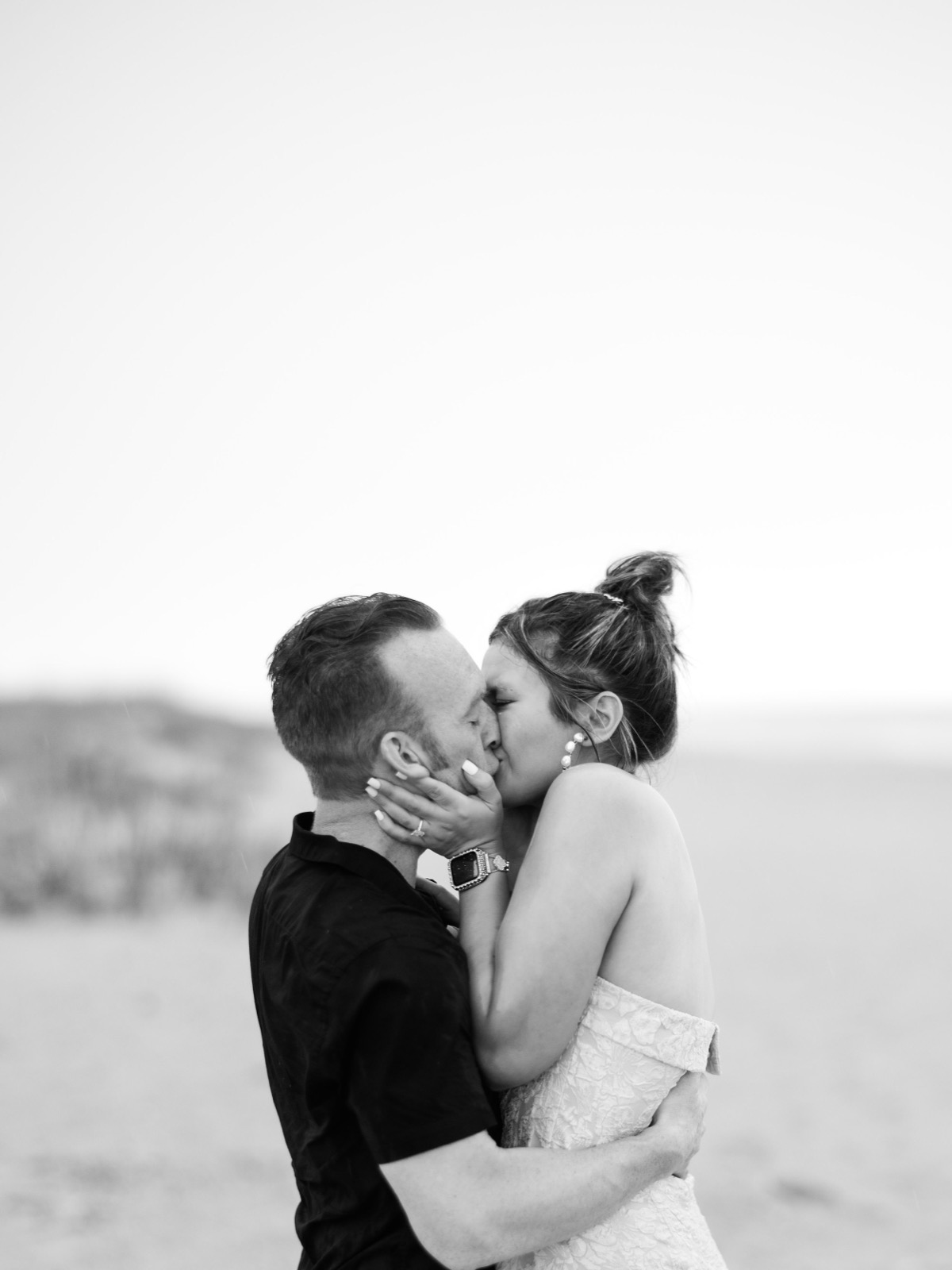 Surprise Proposal on the Beach while raining