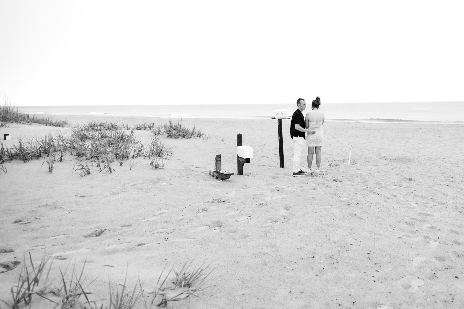 Surprise Proposal on the Beach while raining