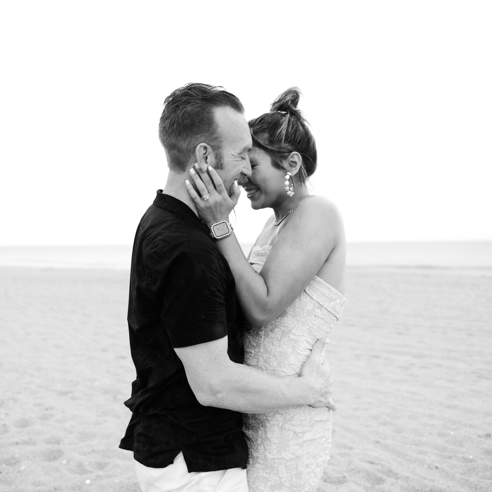 Surprise Proposal on the Beach while raining