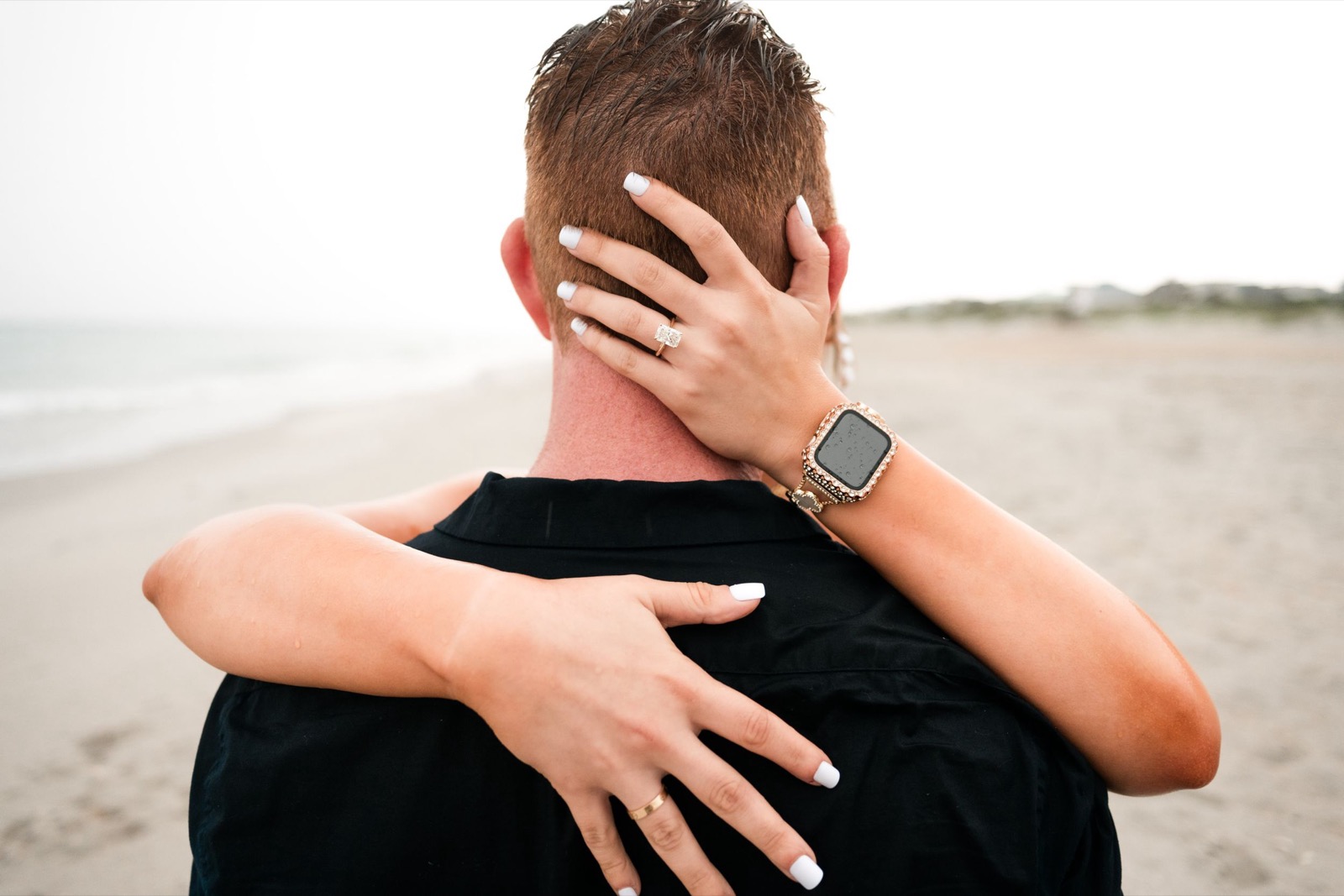 Surprise Proposal on the Beach while raining