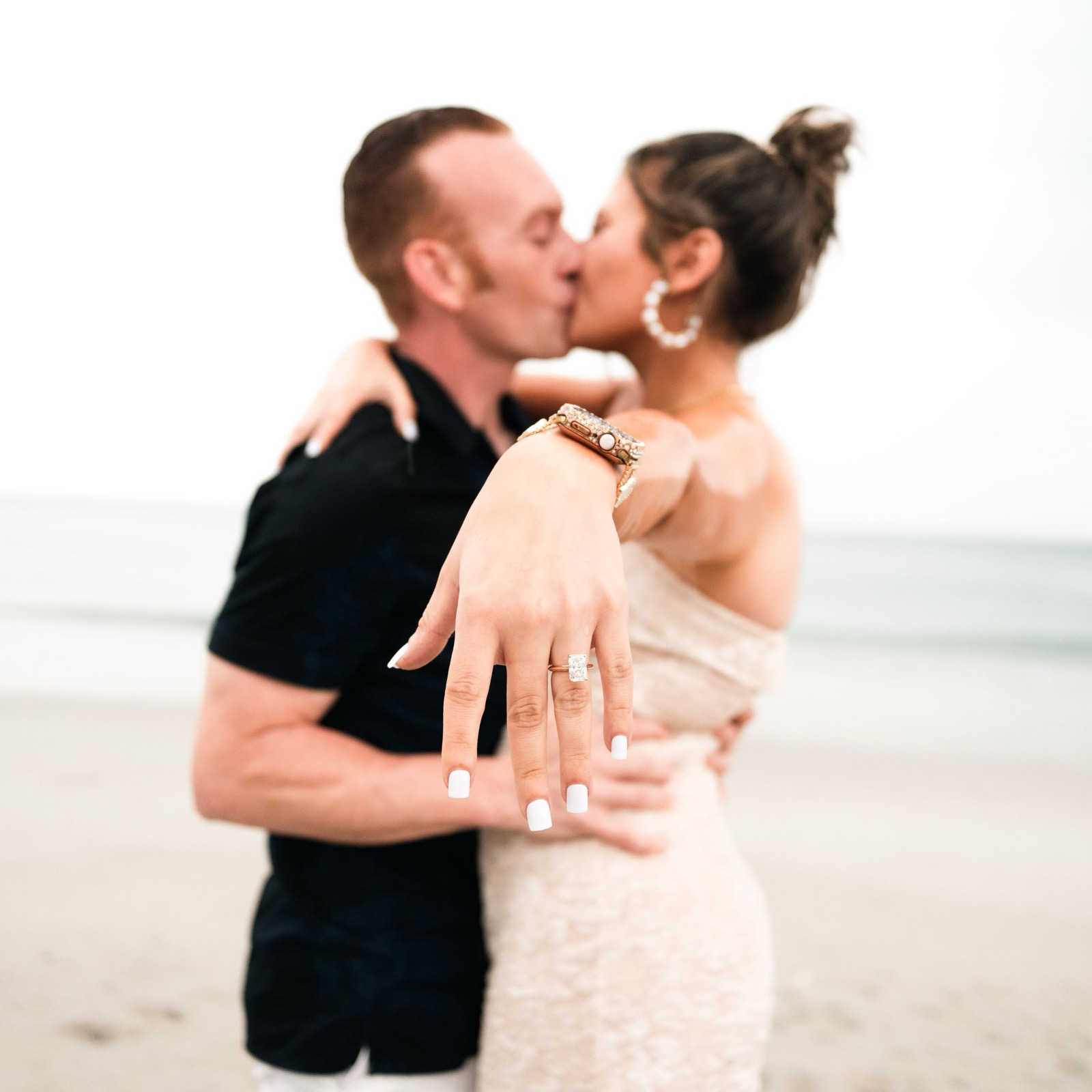 Surprise Proposal on the Beach while raining