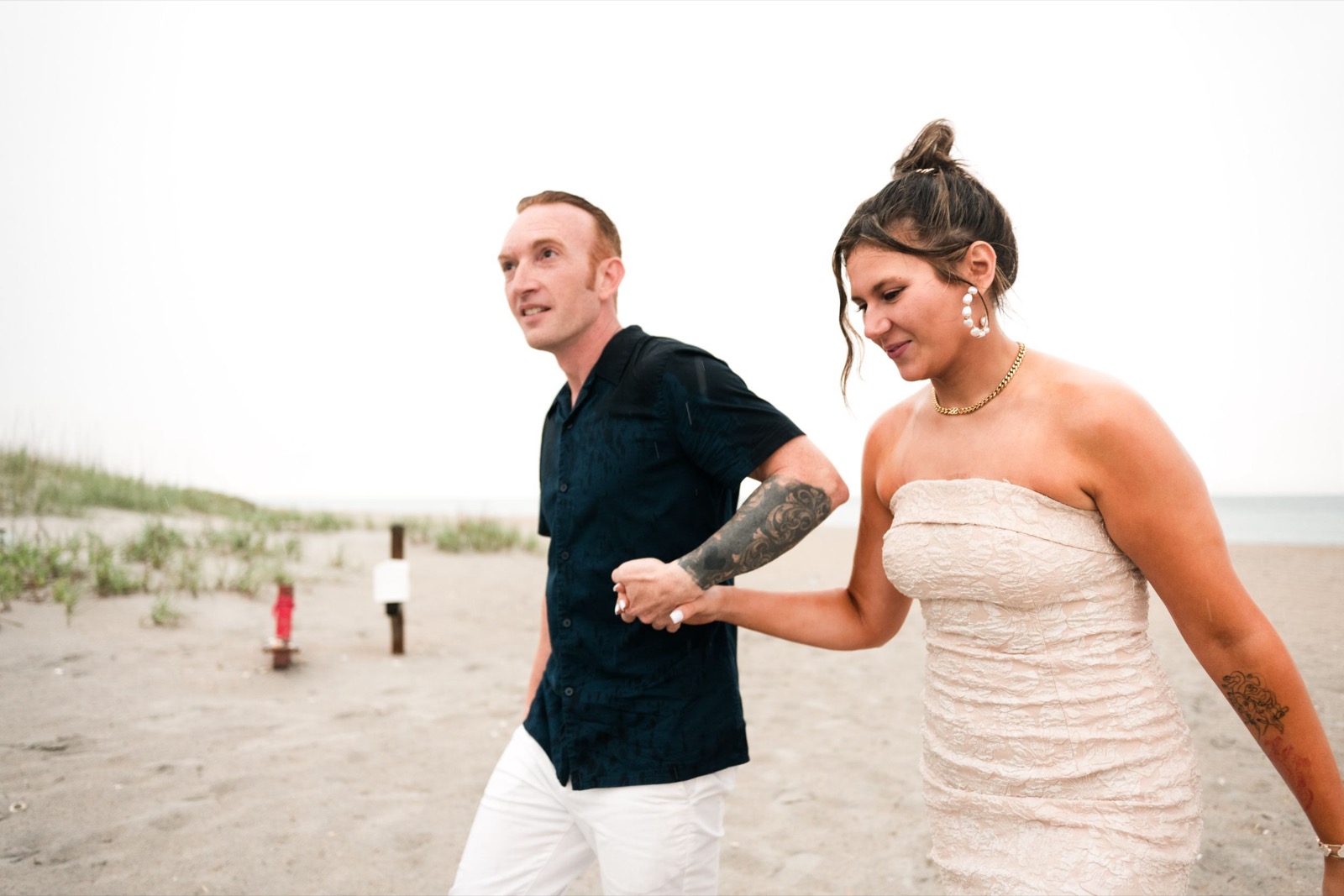 Surprise Proposal on the Beach while raining