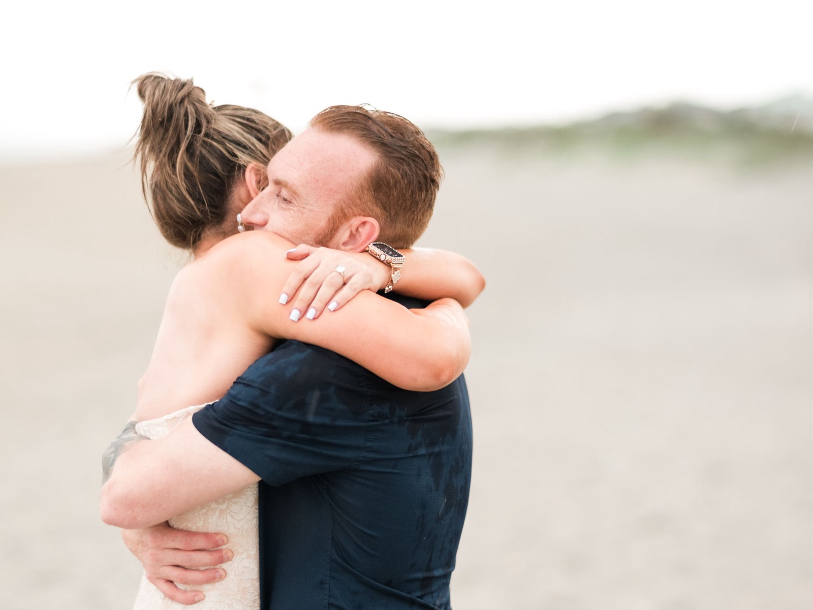 Surprise Proposal on the Beach while raining
