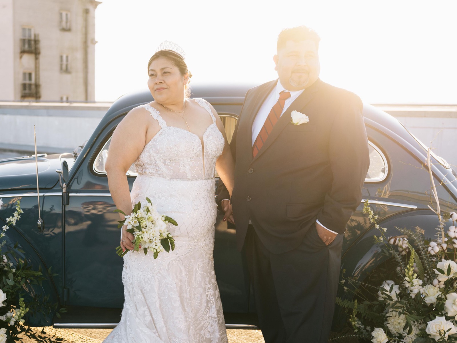 Vintage Rooftop Engagement Session
