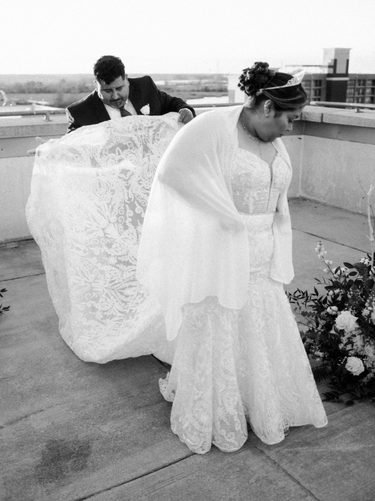 Vintage Rooftop Engagement Session