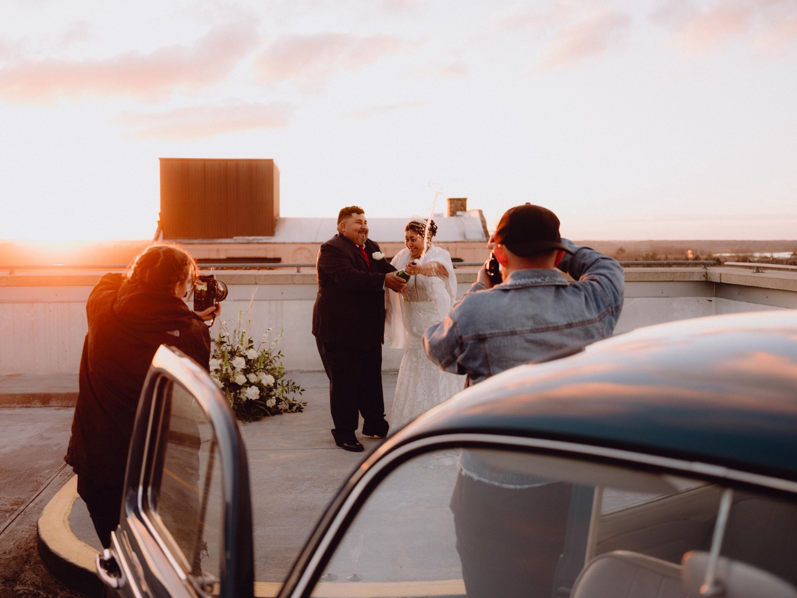 Vintage Rooftop Engagement Session