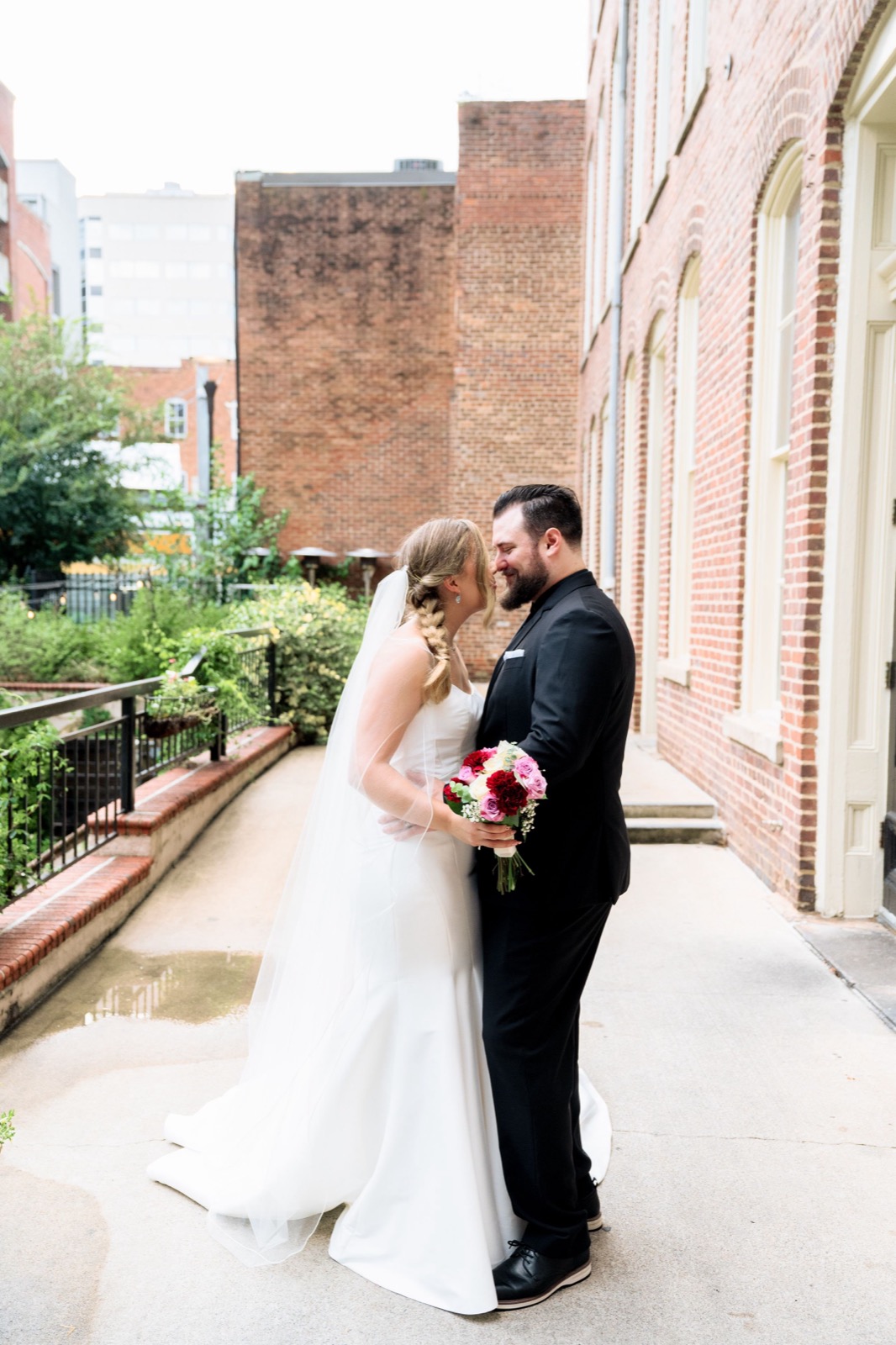Celebrants, bride and groom attend raleigh Wedding at Caffe Luna