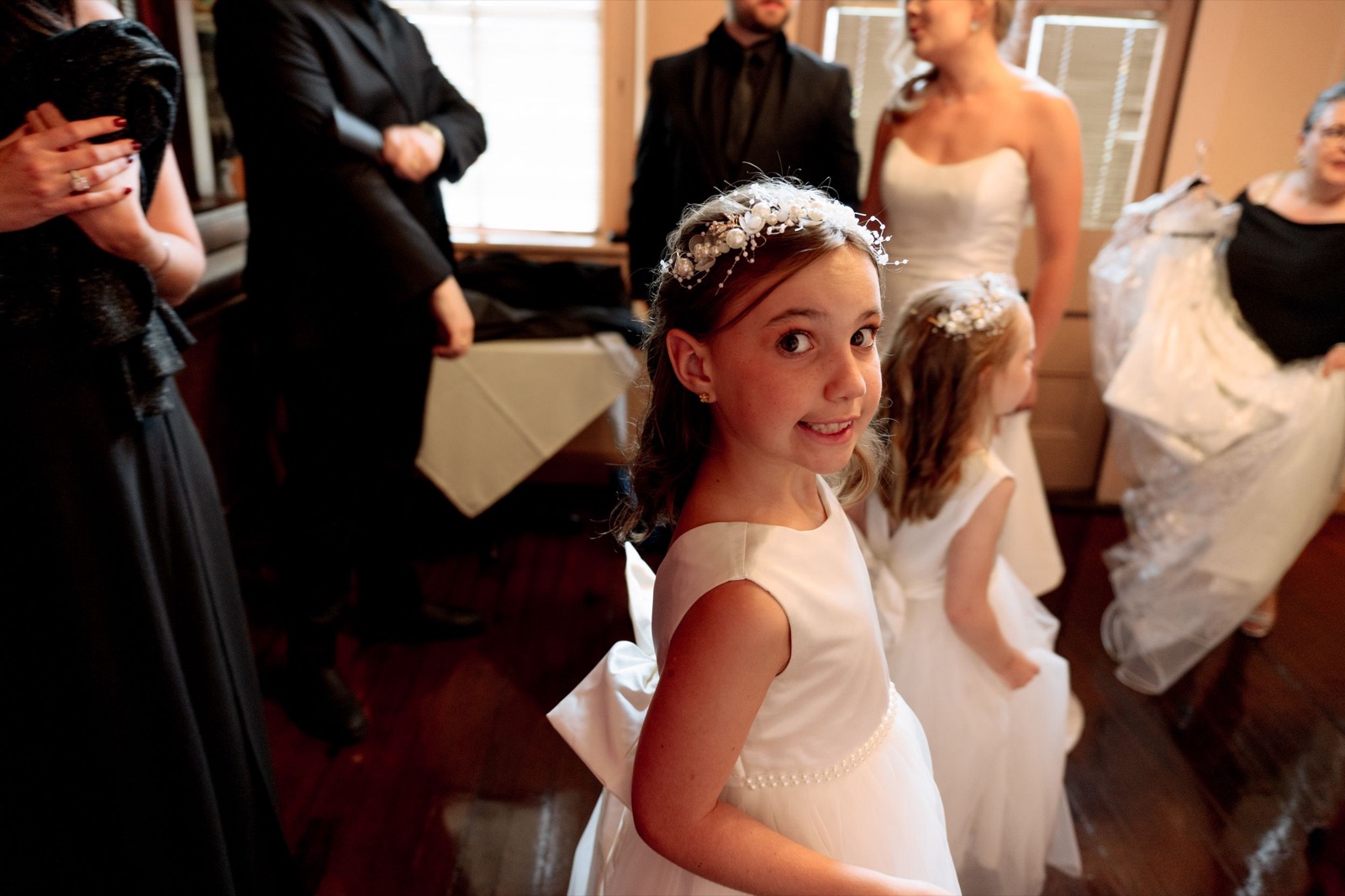Celebrants, bride and groom attend raleigh Wedding at Caffe Luna