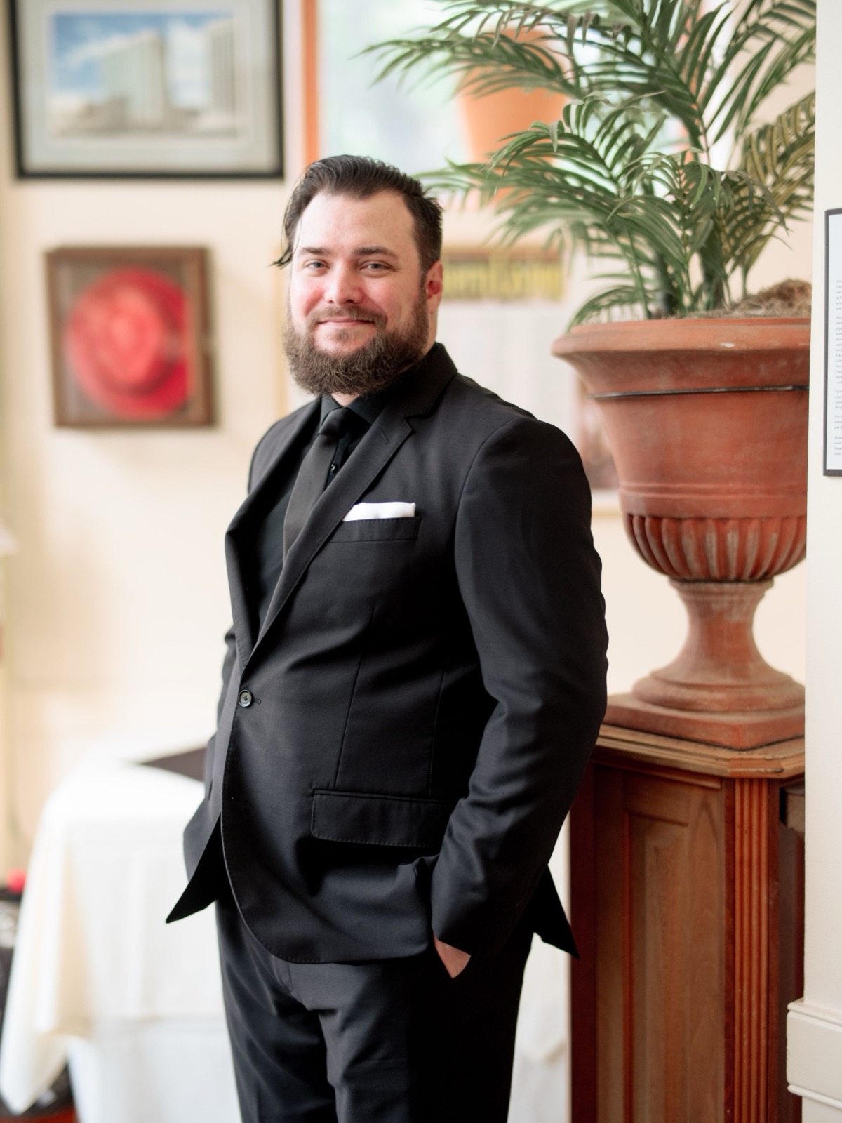Celebrants, bride and groom attend raleigh Wedding at Caffe Luna