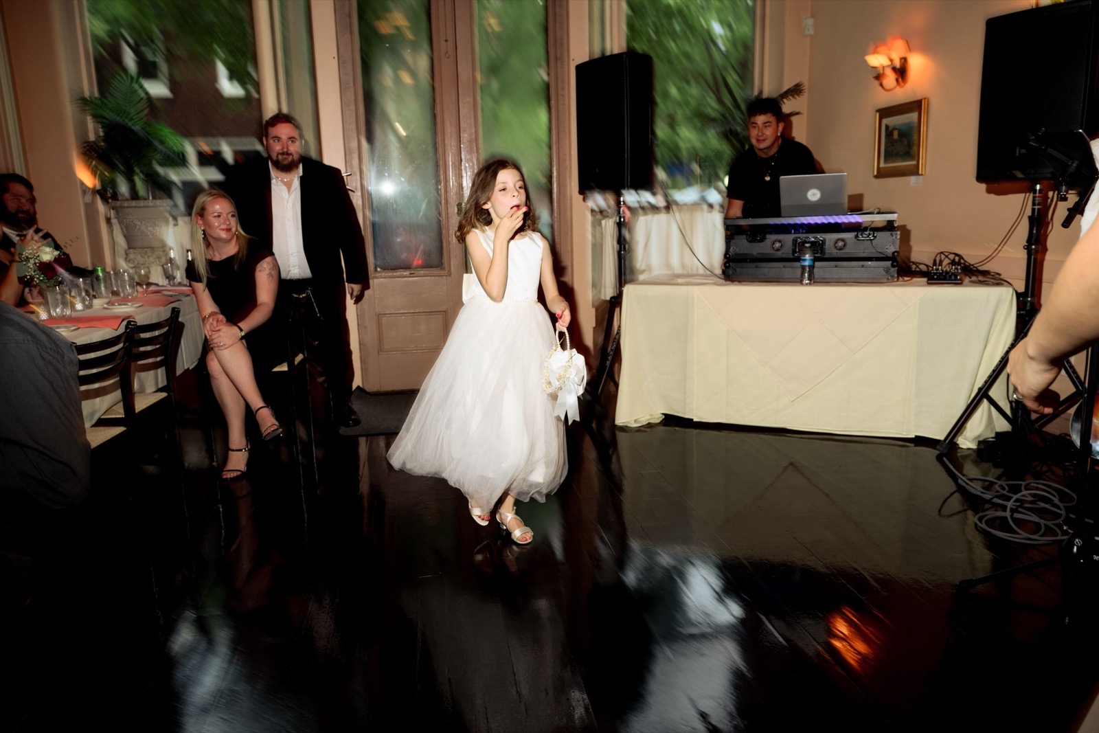 Celebrants, bride and groom attend raleigh Wedding at Caffe Luna