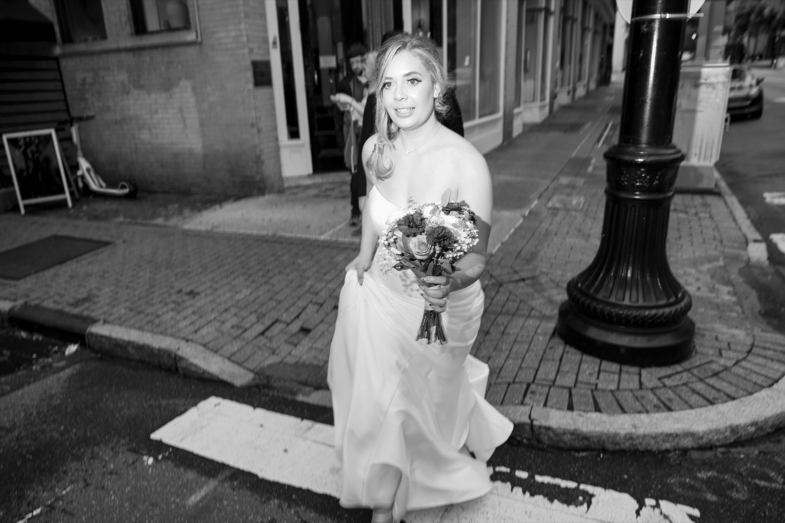 Celebrants, bride and groom attend raleigh Wedding at Caffe Luna