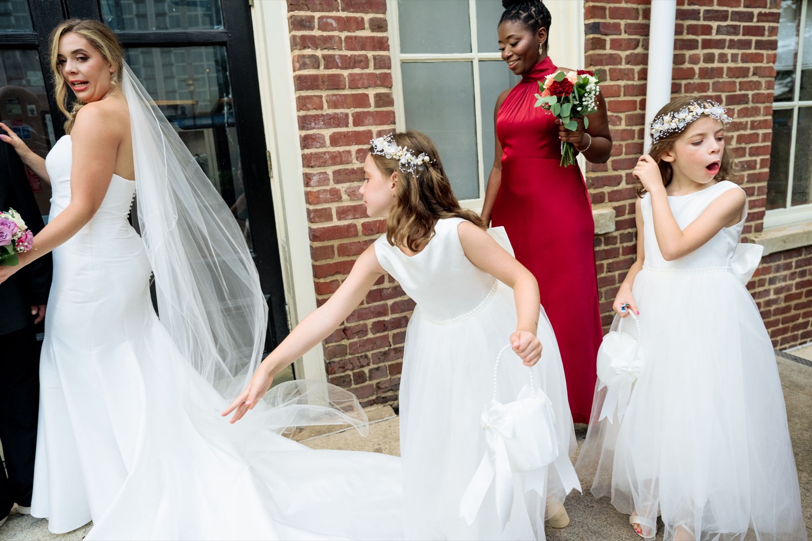 Celebrants, bride and groom attend raleigh Wedding at Caffe Luna