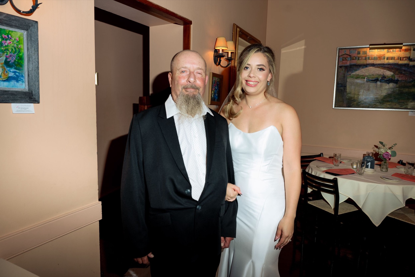 Celebrants, bride and groom attend raleigh Wedding at Caffe Luna