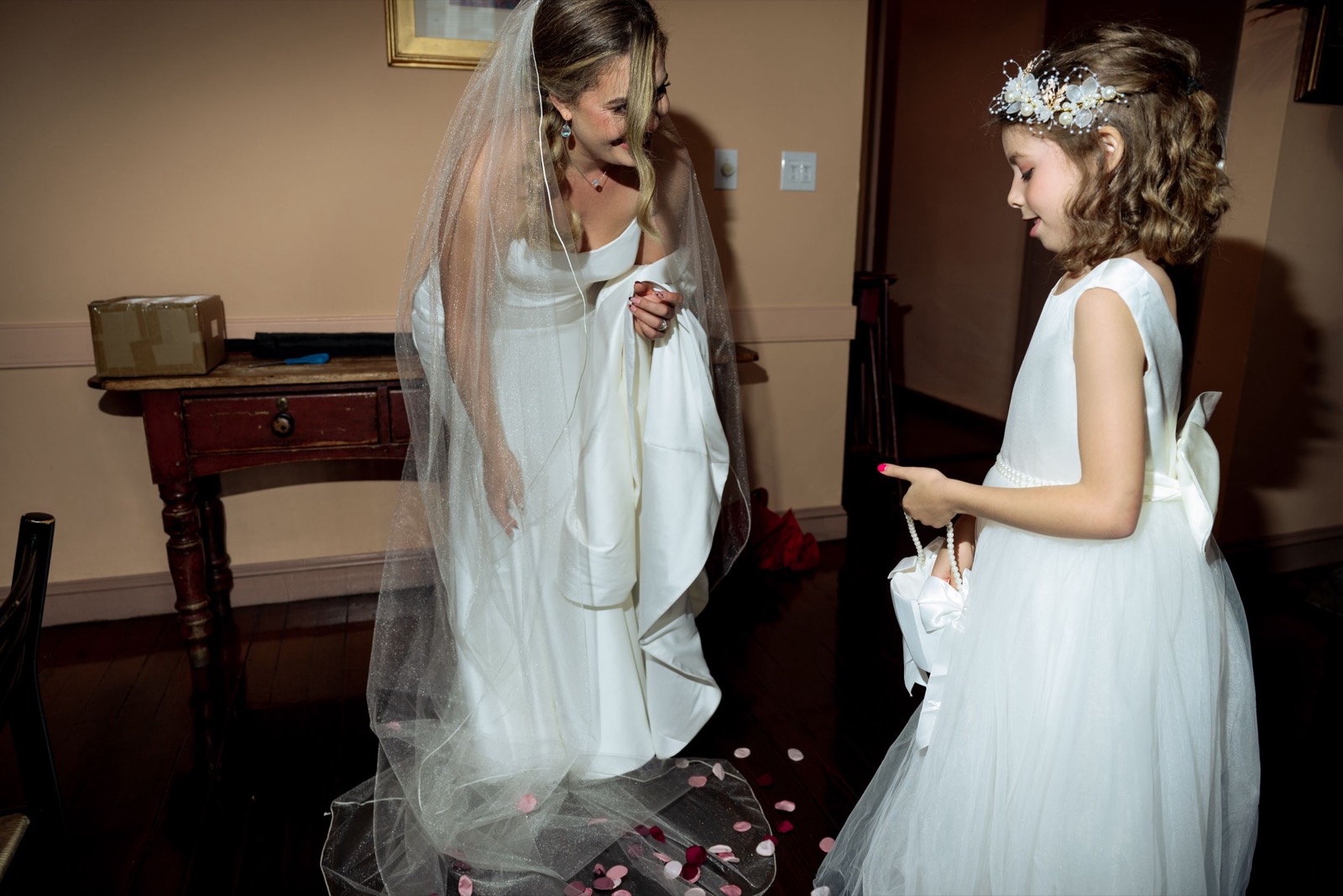 Celebrants, bride and groom attend raleigh Wedding at Caffe Luna