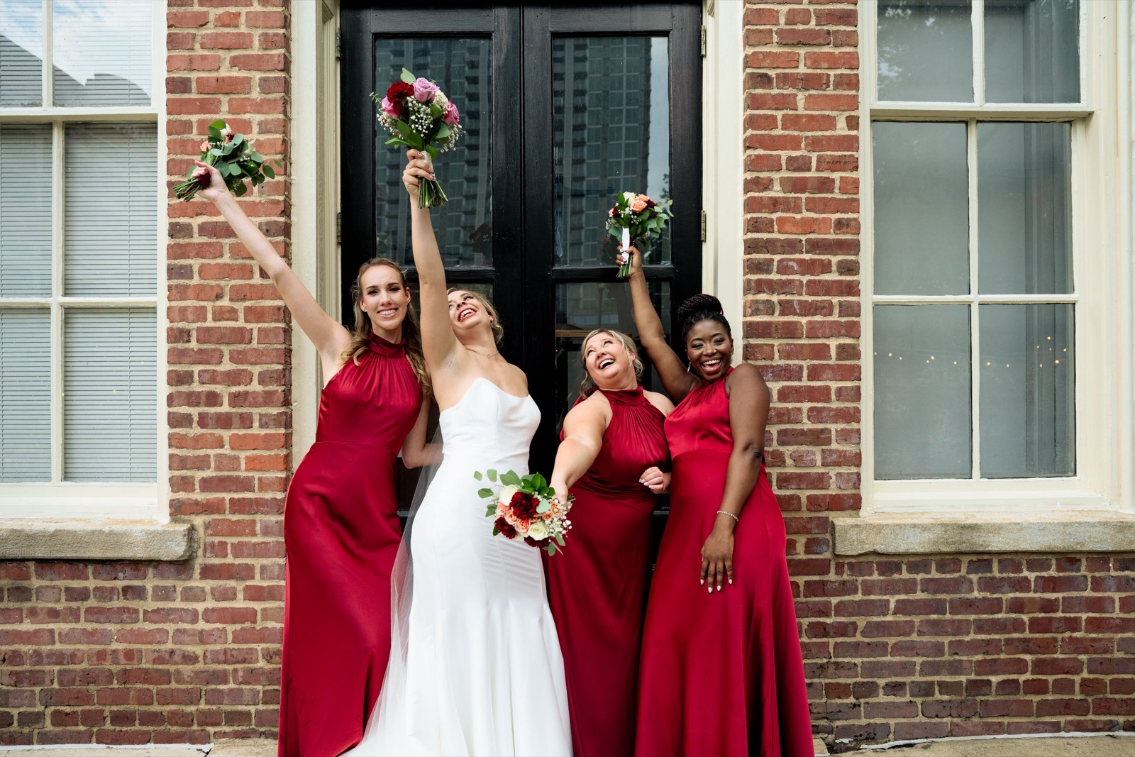 Celebrants, bride and groom attend raleigh Wedding at Caffe Luna