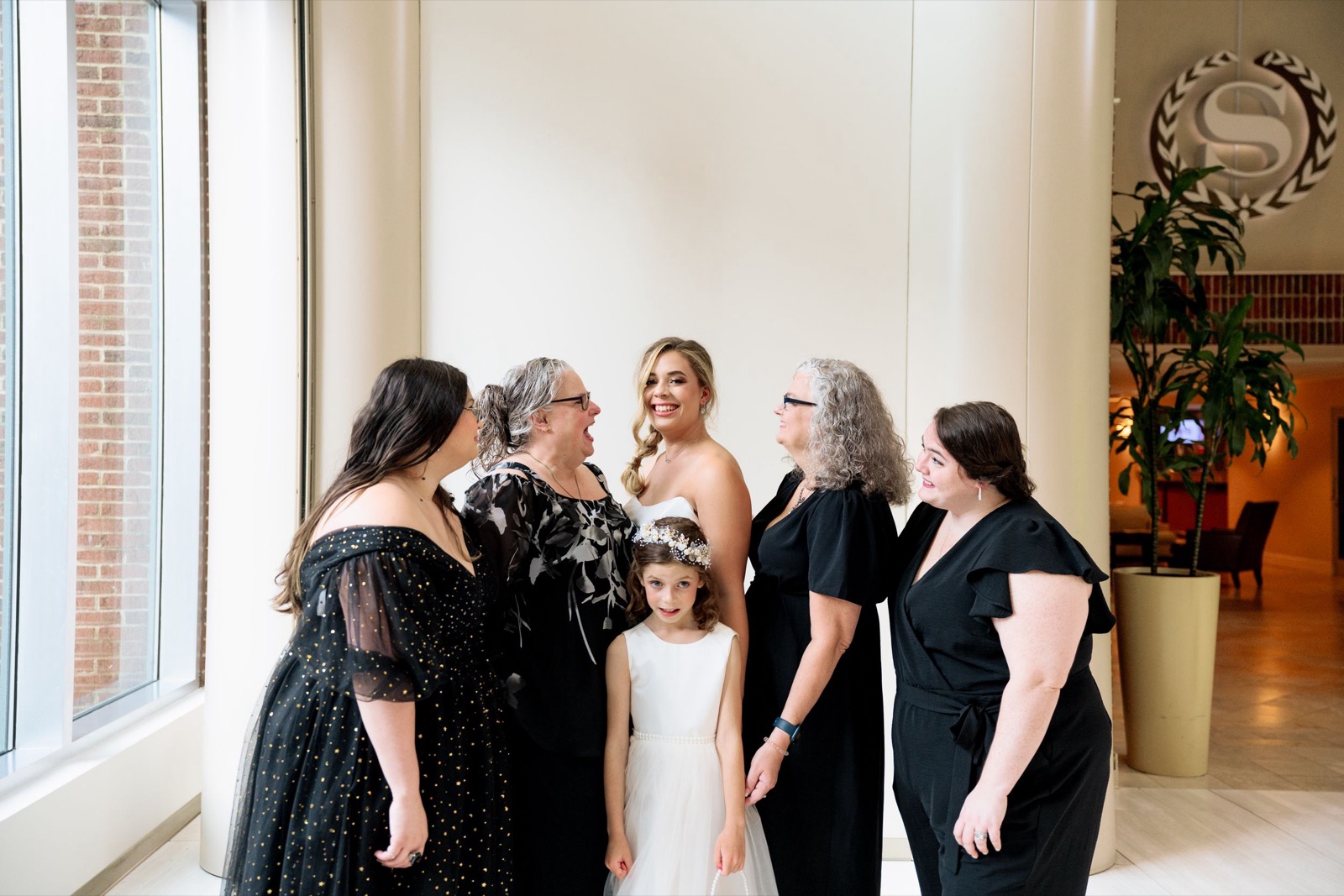 Celebrants, bride and groom attend raleigh Wedding at Caffe Luna