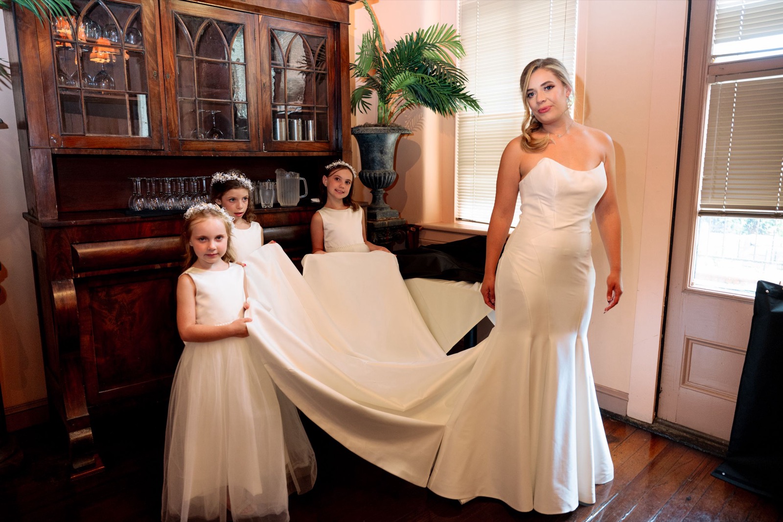 Celebrants, bride and groom attend raleigh Wedding at Caffe Luna