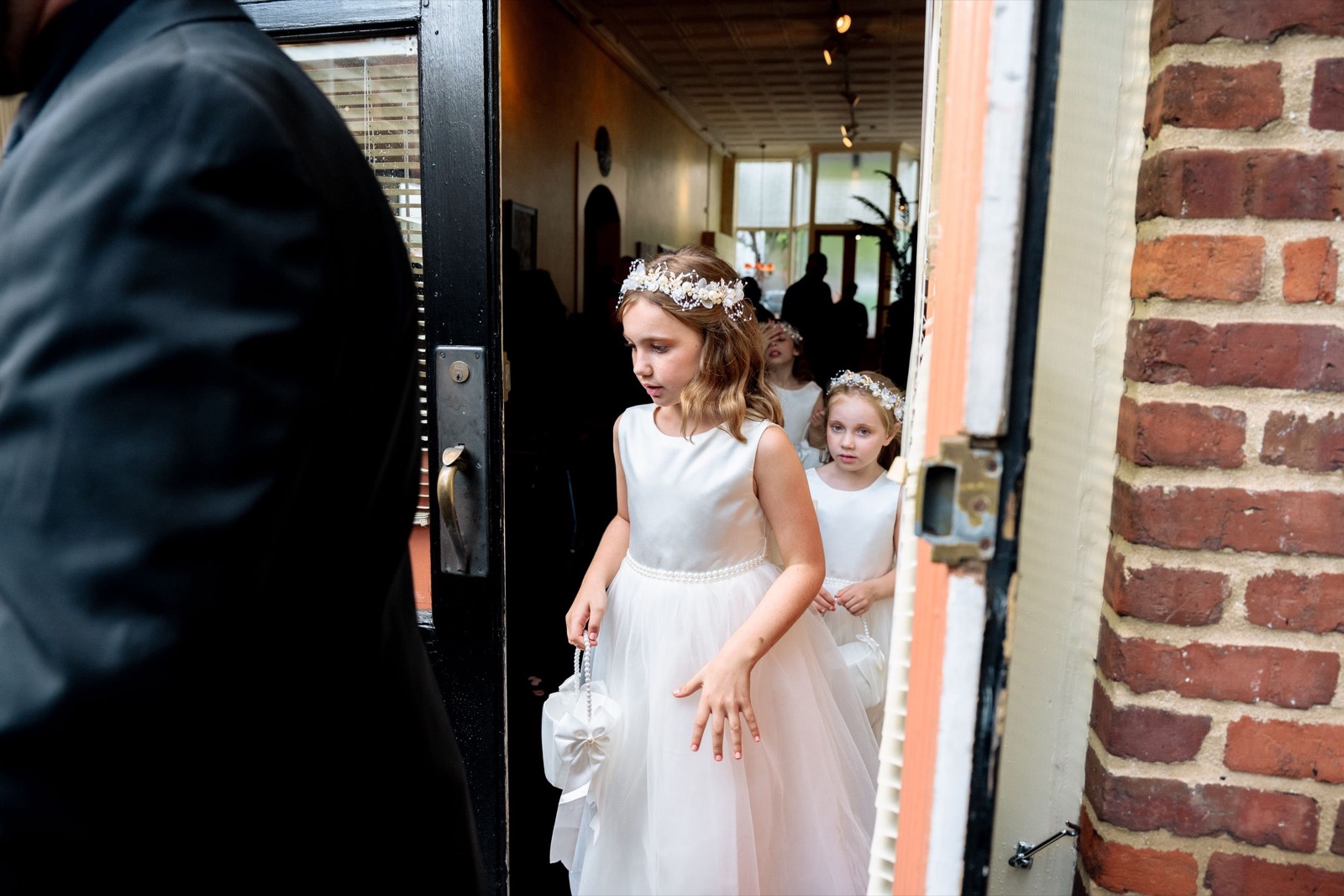 Celebrants, bride and groom attend raleigh Wedding at Caffe Luna