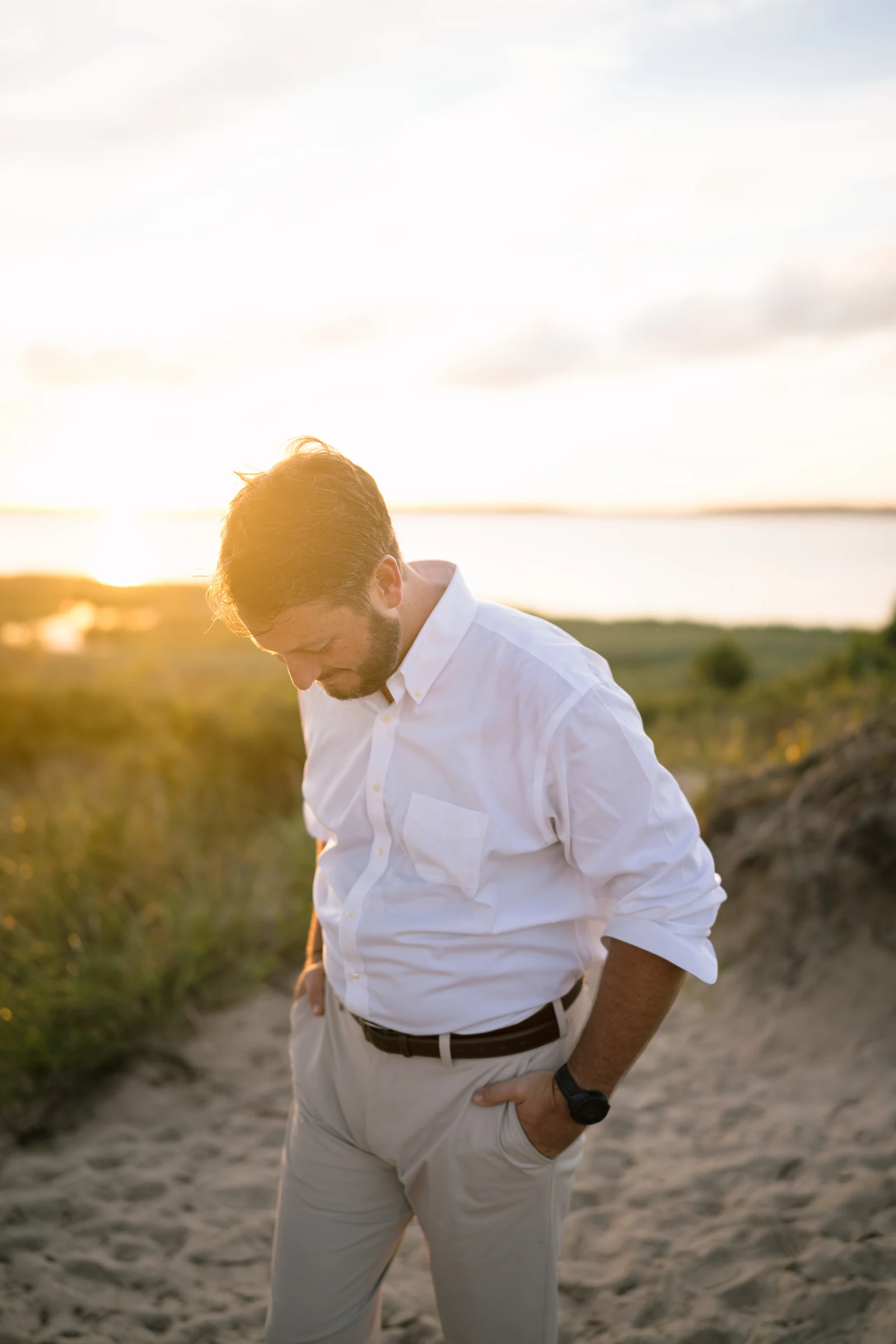 An individual portrait in the evening light at Fort Fisher.